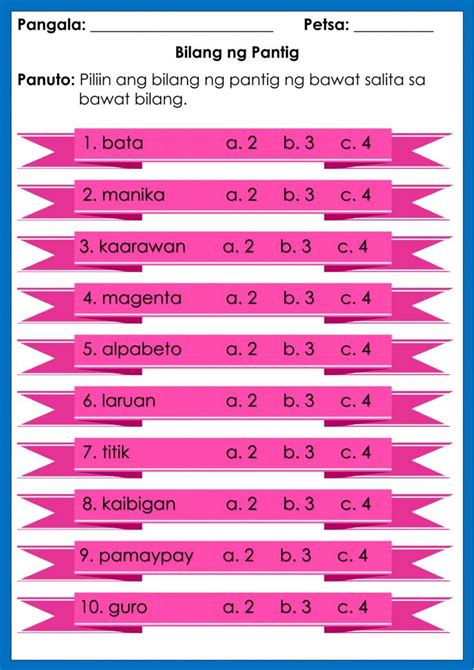 pantig in english examples|Pantig .